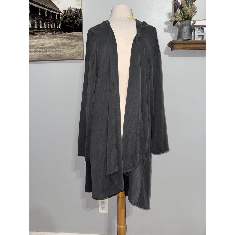 Nap brand open front loose fit cardigan Modal Poly blend gray NEW duster med